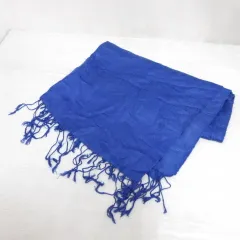 パシュミナ PASHMINA シルク混 パシュミナ ストール ショール 青 ブルー ペイズリー柄