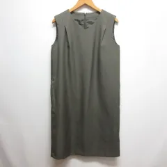 ロペピクニック ROPE Picnic 美品 Vネック ワンピース ジャンパースカート 38 グレー 裏地付き