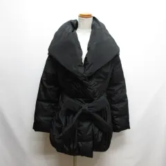 エゴイスト EGOIST ダウン コート ジャケット 1 黒 ブラック ウエストリボン 裏地付き