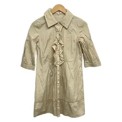 トゥービーシック ワンピース サイズ42 L レディース美品  - アイボリー レギュラーカラー/七分袖/ひざ丈/シャツワンピ/フリル/タック