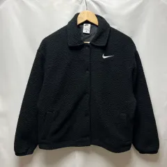 正規品/ウィメンズL NIKE スウッシュ フリース ジャケット ブラック
