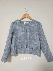 ツイード ジャケット ブルー ラメ ツイードジャケット ㅡ未使用