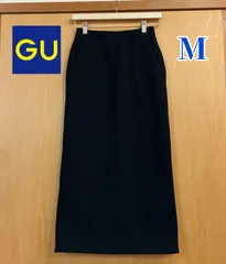 GU ジーユー ヘビーウェイトスウェットナローロングスカート ブラック　サイズM  222-349181