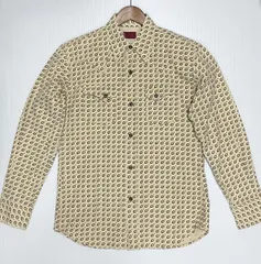 Levi's REDTAB リーバイス レッドタブ コットン ライトダック 総柄 プリント ウエスタン シャツ ジャケット size.L ベージュ 90's