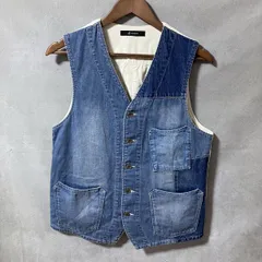 JOHNBULL ジョンブル パッチワーク リメイク デニム ワーク ベスト size.M インディゴ 定価17600円