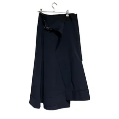 C423 COLUMN コラム スカートフレア ひざ丈 ロング シンプル カジュアル ネイビー ブラック レディース F