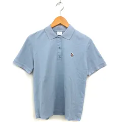 ポールスミス PAUL SMITH 国内正規品 ポロシャツ ステンカラー ワッペン コットン 綿 半袖 M 青 ブルー /NT24