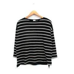 アーバンリサーチ ドアーズ URBAN RESEARCH DOORS カットソー Tシャツ 長袖 コットン ボーダー 1 ブラック 黒 /KT14