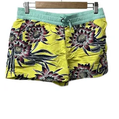 Patagonia(パタゴニア) ショートパンツ サイズXXL XL レディース - イエロー×ネイビー×マルチ 花柄/ウエストゴム