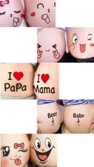 【在庫処分】Bg3 マタニティペイントシール マタニティ フォト シール マタニティフォト 衣装 マタニティ シール (mamapapa)