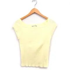 リランドチュール Rirandture リブ ニット セーター スカラップネック ラグラン フレンチスリーブ 無地 2 イエロー 黄 /FT21