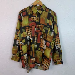 Arnold Palmer アーノルドパーマー 長袖シャツ 総柄 マルチカラー Lサイズ メンズ 古着 レトロ アメカジ ストリート