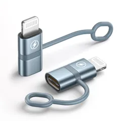 (2個セット)BLITEZZ Type C to ライトニング 変換アダプタの対応iPhone充電 36W PD急速充電 PDチップ搭載USB C変換アダプタの対応タイプcからライトニングに変換アルミニウム製の外装とシリコン製のロストストップコード付 ...
