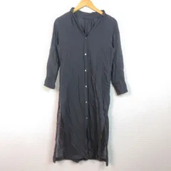 UNITED ARROWS green label relaxing シャツワンピース 無地 ブラック  レディース 古着 シンプル モード