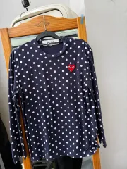 コム・デ・ギャルソン ドット 長袖Tシャツ ネイビー