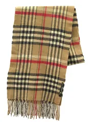 カシミヤ100% マフラー チェック柄 ベージュ 