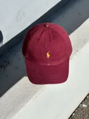 M-L 90s ポロ ラルフローレン バーガンディ ベースボールキャップ