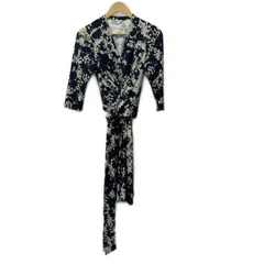 kayme(ケイミー) ワンピース サイズ9 M レディース美品  - アイボリー×ブルーグレー 七分袖/ロング