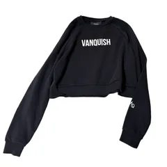 VANQUISH FITNESS ロゴ入り クロップド スウェット トレーナー 黒 M ヴァンキッシュ