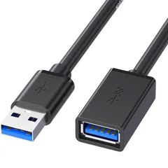 [2025新バージョン USB Type-A 延長ケーブル] USB 延長ケーブル USB3.0 5Gbps 高速データ転送 A-Aタイプ オスメス USB延長コード 取り回しやすい タイプAオス - タイプAメス 柔らかい PVC ノートパソコン  ...