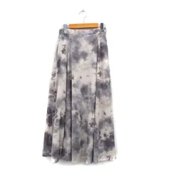 ローズバッド ROSE BUD フレア スカート ロング 総柄 F グレー 灰 /KT2