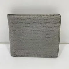 【中古】GUCCI GGエンボス 折り財布 625555 グレー[79]