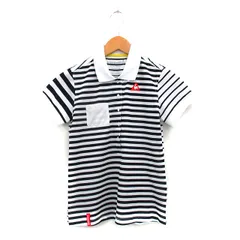 ルコックスポルティフ le coq sportif ゴルフウェア ポロシャツ 半袖 ボーダー M ネイビー 紺 /KT33