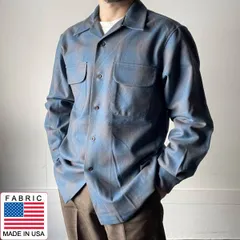 極美品 PENDLETON ペンドルトン オンブレ チェック ボードシャツ M ブルー系ベース ウール 長袖 1960年代アーカイブ D153-14-0003ZT
