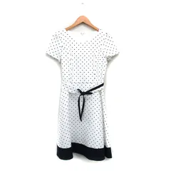 デビュー ド フィオレ Debut de Fiore ワンピース 半袖 ロング リボン ドット 38 ホワイト 白 /KT27