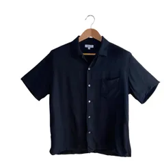 BEAUTY&YOUTH 半袖シャツ ネイビー M レーヨン100％ 上品 夏