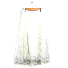 マイストラーダ Mystrada 総レース フレア スカート ロング 36 アイボリー 白 /KT4