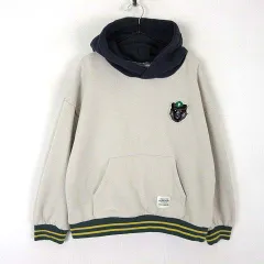 ビームス BEAMS ミニ mini 2024FW ベア ワッペン フーディ スウェット パーカー 配色 ロゴ サガラ刺繍 裏フリース コットン 長袖 140 アイボリー マルチカラー 男の子 KIDS