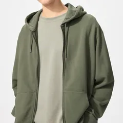 UNIQLOスウェットフルジップパーカー XL  カーキー
