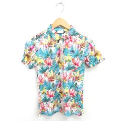 カッパ kappa ポロシャツ ゴルフウェア ボタニカル柄 ロゴ刺繡 半袖 L グリーン ピンク 緑 /TT20