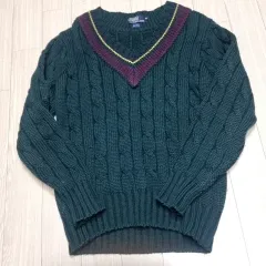 ポロ ラルフローレン Vネック ニット グリーン (m)