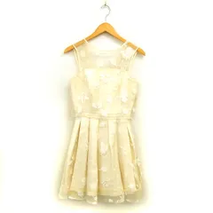 スナイデル SNIDEL シアージャガード ワンピース フレア ひざ丈 タック ノースリーブ バックジップ 1 ベージュ /NT4