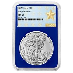 2021年 1ドル タイプ2 アメリカン シルバー イーグル NGC MS70 旗