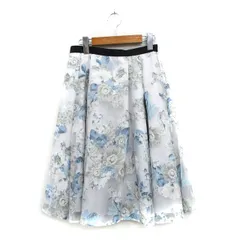 ジャスグリッティー JUSGLITTY フレア スカート チュール コットン ロング 花柄 1 グレー 灰 /KT10