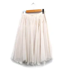 ロイスクレヨン Lois CRAYON フレア スカート 膝丈 フリンジ シンプル M アイボリー 白 /KT16