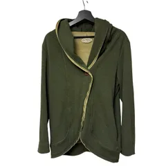 B089 Clear K 裏ボア（裏起毛）レディース フーデッド・カーディガン FREE サイズ オリーブグリーン