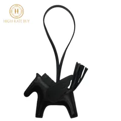 【新品】HERMES エルメス ロデオ ペガサスPM アニョーミロ  K刻 2025年 ソーブラック 黒 レディース メンズ バッグチャーム ホース 馬 ストラップ ラムスキン