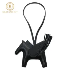 【新品】HERMES エルメス ロデオ ペガサスPM アニョーミロ  K刻 2025年 ソーブラック 黒 レディース メンズ バッグチャーム ホース 馬 ストラップ ラムスキン