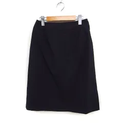 コムサイズム COMME CA ISM ストライプ柄 タイトスカート ひざ丈 サイドスリット ウール M ブラック 黒 /FT18