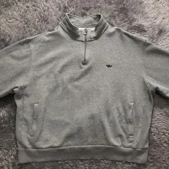 オーバーサイズ 2XL A級 # adidas アディダス シュー ハーフジップ スウェットシャツ