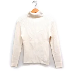 グレイル GRL リブ ニット セーター タートルネック 長袖 無地 L オフホワイト 白 /FT25