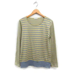 エンスウィート レナウン ensuite ボーダー ニット セーター 長袖 ウール L イエロー 黄 グレー 灰 /FT20