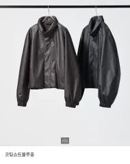 ユニクロ コーティング ショート ブルゾン ブラック 3XL