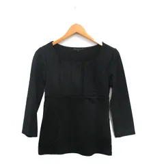 アナイ ANAYI カットソー Tシャツ 七分袖 ウール シンプル 38 ブラック 黒 /KT2