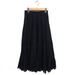 アルページュ ストーリー Arpege story レース ティアード スカート マキシ フレア コットン 綿 ギャザー 1 黒 ブラック /NT29