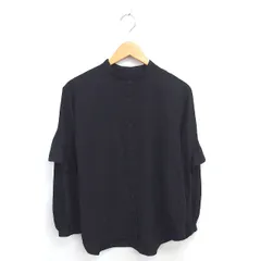 ジーユー GU シャツ ブラウス フリル ラッフルスリーブ 長袖 M 黒 ブラック /TT